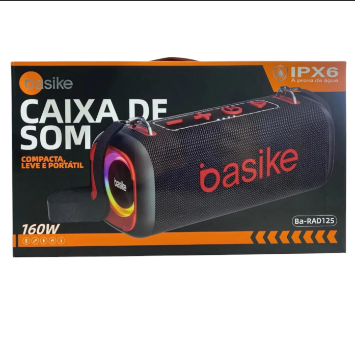 Caixa de Som Portátil Bluetooth 160W com Subwoofer Ativo e RGB