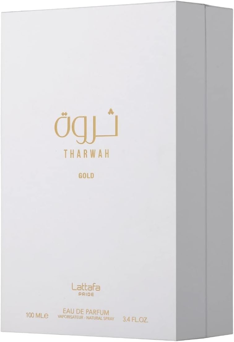 Perfume Lattafa Tharwa Gold 100ml Original Importado - Fragrância Unissex Premium Árabe Eau de Parfum