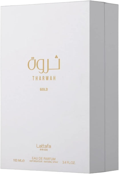 Perfume Lattafa Tharwa Gold 100ml Original Importado - Fragrância Unissex Premium Árabe Eau de Parfum