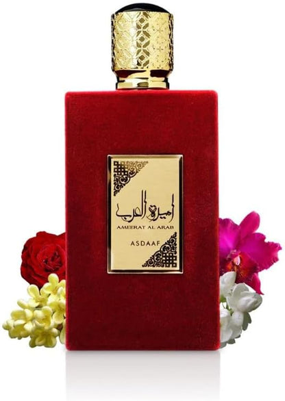 Perfume Asdaaf Ameerat Al Arab Vermelho 100ml Original Importado - Fragrância Feminina Premium Árabe Eau de Parfum