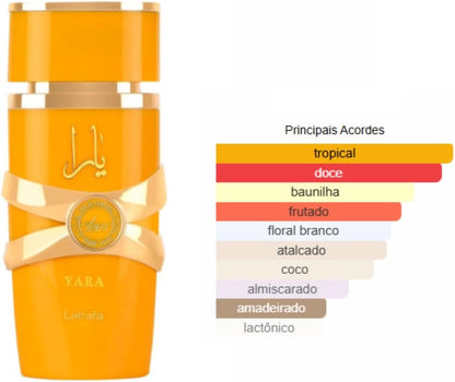 Perfume Lattafa Yara Tous 100ml Original Importado - Fragrância Feminina Premium Árabe Eau de Parfum