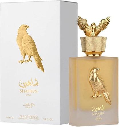 Perfume Lattafa Shaheen Gold 100ml Original Importado - Fragrância Masculina Premium Árabe Eau de Parfum