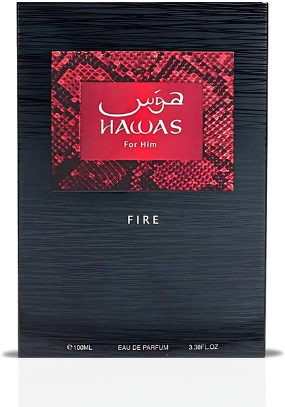 Perfume Rasasi Hawas Fire for Him 100ml Original Importado - Fragrância Masculina Premium Árabe Eau de Parfum