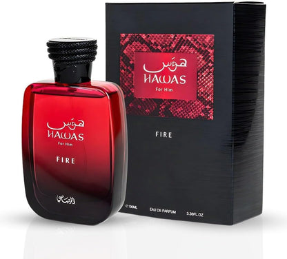 Perfume Rasasi Hawas Fire for Him 100ml Original Importado - Fragrância Masculina Premium Árabe Eau de Parfum
