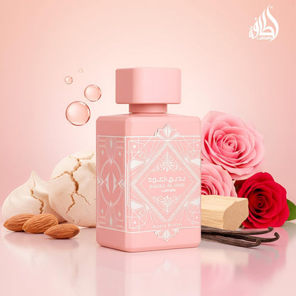 Perfume Lattafa Badee Al Oud Noble Blush 100ml Original Importado - Fragrância Feminina Premium Árabe Eau de Parfum