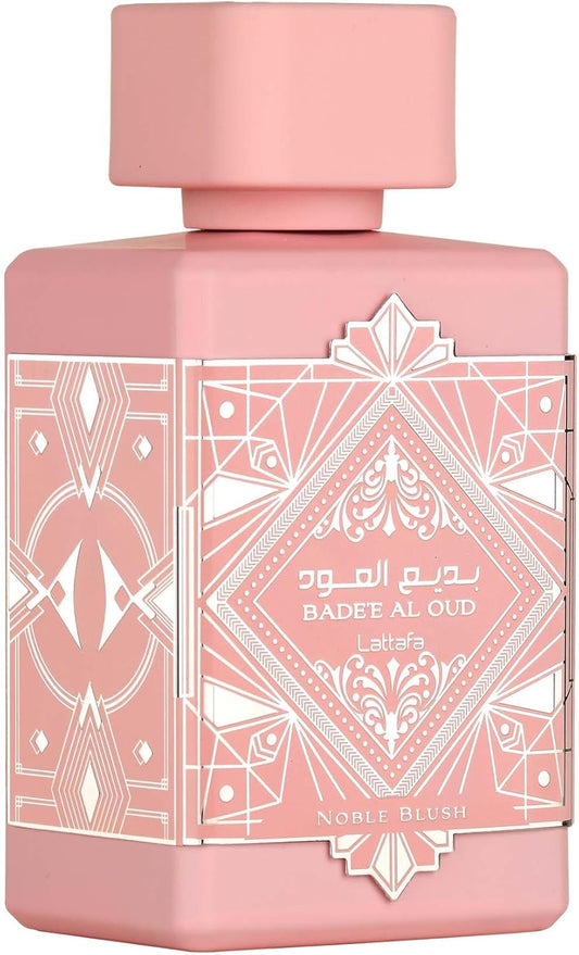 Perfume Lattafa Badee Al Oud Noble Blush 100ml Original Importado - Fragrância Feminina Premium Árabe Eau de Parfum