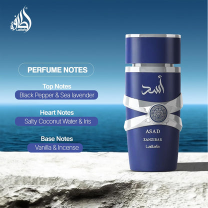 Perfume Lattafa Asad Zanzibar Limited Edition 100ml Original Importado - Fragrância Masculina Premium Árabe Eau de Parfum