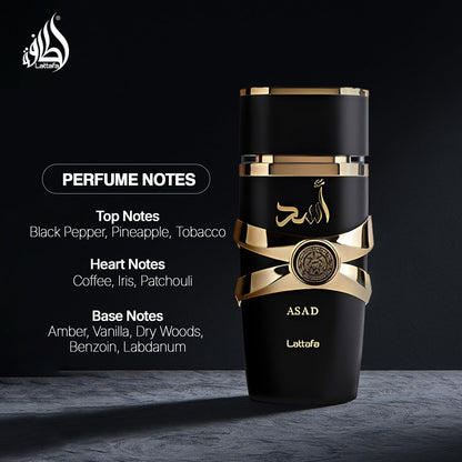 Perfume Lattafa Asad Preto 100ml - Edição Limitada Importada Eau De Parfum
