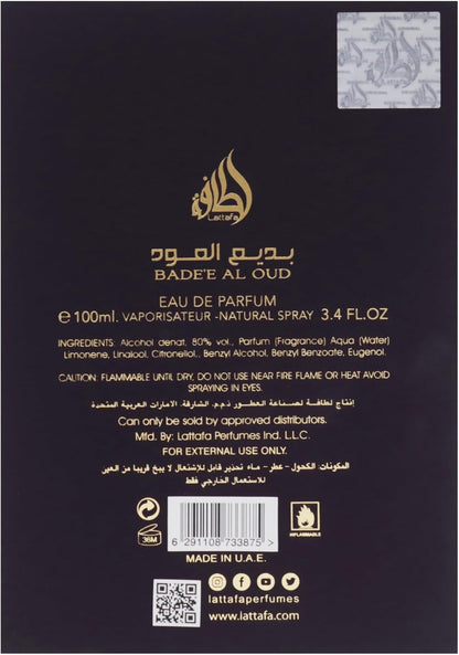 Perfume Lattafa Badee Al Oud Amethyst 100ml Original Importado - Fragrância Unissex Premium Árabe Eau de Parfum