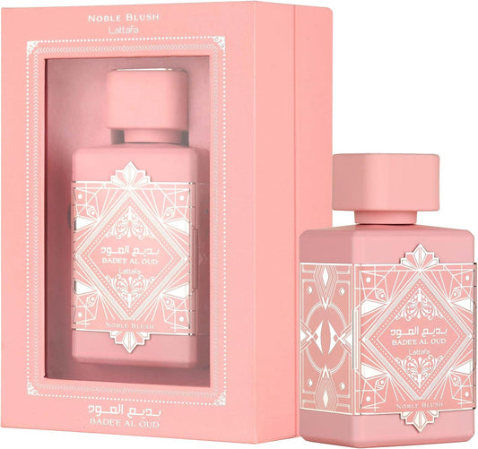 Perfume Lattafa Badee Al Oud Noble Blush 100ml Original Importado - Fragrância Feminina Premium Árabe Eau de Parfum