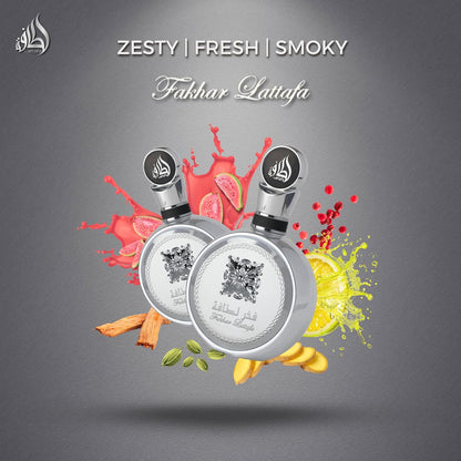 Perfume Lattafa Fakhar Platin 100ml Original Importado - Fragrância Masculina Premium Árabe