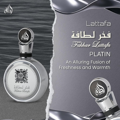 Perfume Lattafa Fakhar Platin 100ml Original Importado - Fragrância Masculina Premium Árabe
