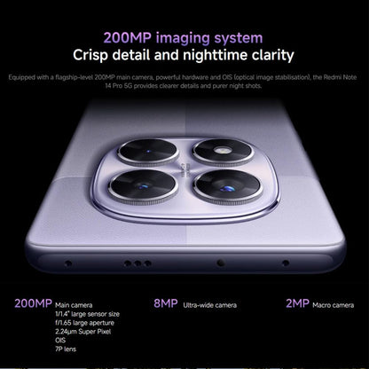 Smartphone Xiaomi Redmi Note 14 Pro 4G Midnight Black 8GB RAM 256GB ROM NFC