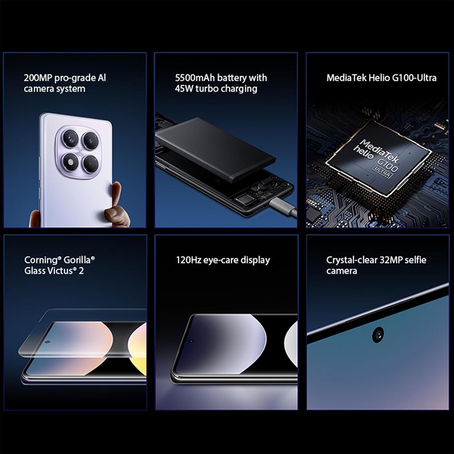 Smartphone Xiaomi Redmi Note 14 Pro 5G Midnight Black 12GB RAM 256GB ROM NFC