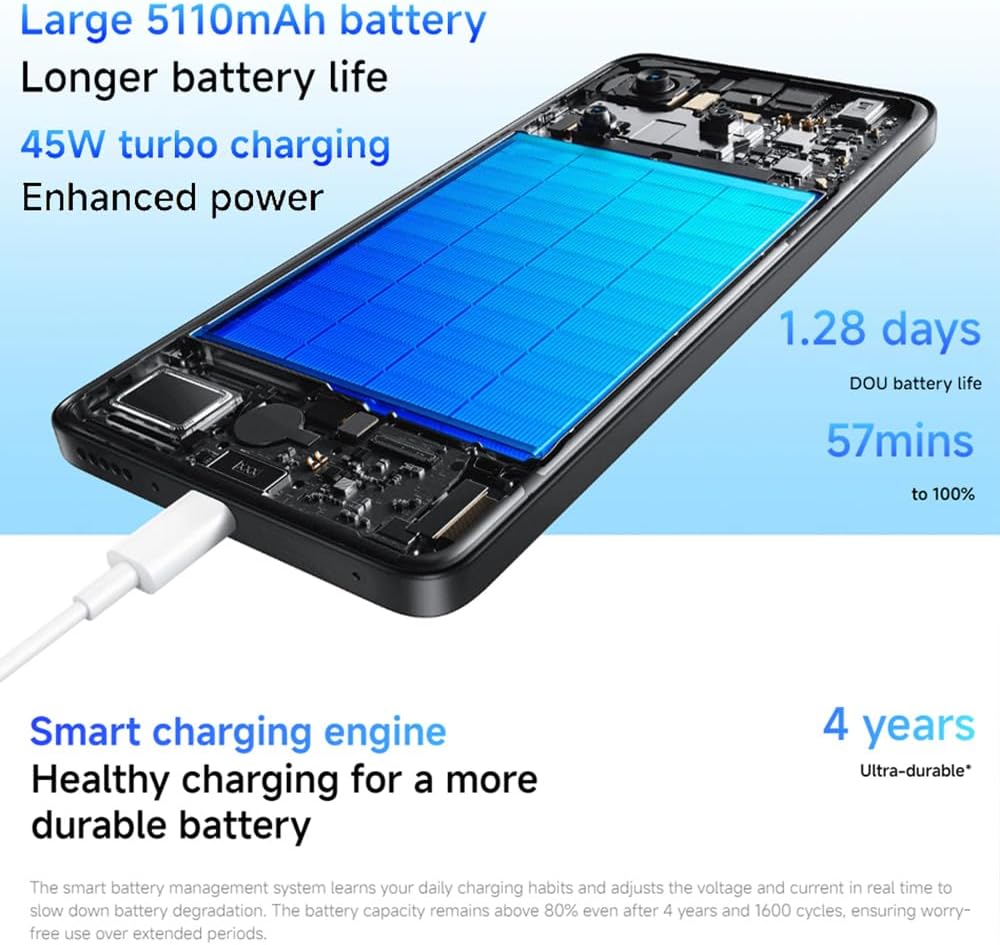 Smartphone Xiaomi Redmi Note 14 5G NFC Midnight Black (Preto) 8GB RAM 256GB ROM