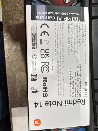 Smartphone Xiaomi Redmi Note 14 5G NFC Midnight Black (Preto) 8GB RAM 256GB ROM