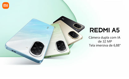 Smartphone Xiaomi Redmi A5 128GB 4GB RAM Dual SIM Tela 6.88'' - Preto Midnight Black