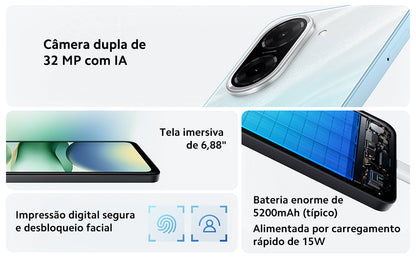 Smartphone Xiaomi Redmi A5 128GB 4GB RAM Dual SIM Tela 6.88'' - Preto Midnight Black