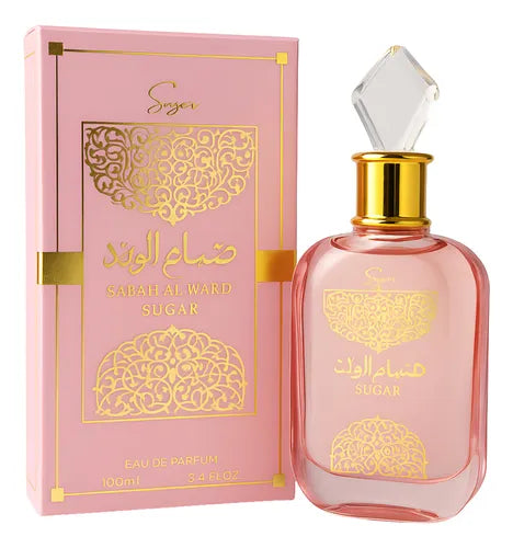 Perfume Al Wataniah Sabah Al Ward Sugar 100ml Original Importado - Fragrância Feminina Premium Árabe Eau de Parfum