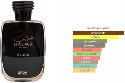 Perfume Rasasi Hawas for Him 100ml Original Importado - Fragrância Masculina Premium Árabe Eau de Parfum