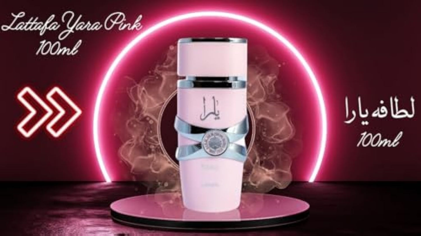 Perfume Lattafa Yara Rose 100ml Original Importado - Fragrância Feminina Premium Árabe Eau de Parfum